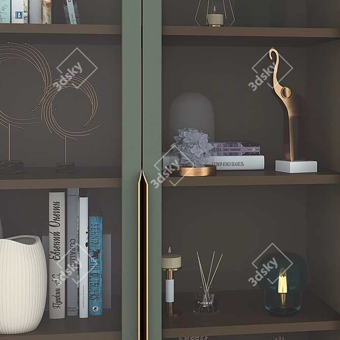 Metropolitan 2 Glass & 2 Solid Door Cabinet 3D model image 2