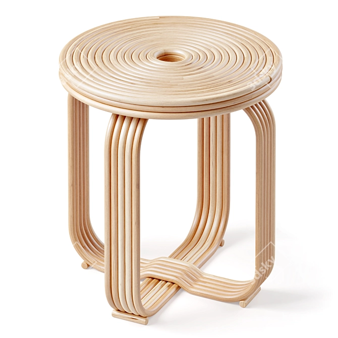 Rattan Twist Stool 3D model image 3