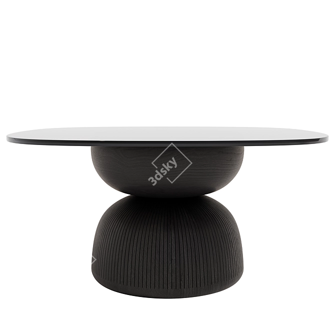 Handcrafted Nera Glass-Top Table 3D model image 4