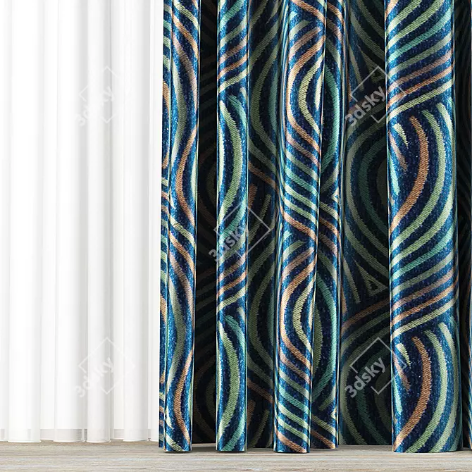 Silk Sheer Curtains: Elegant and Smooth 3D model image 2