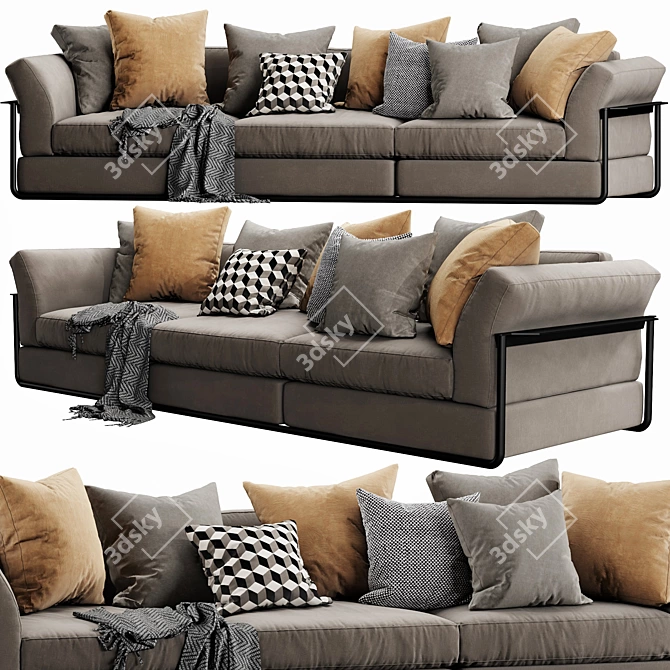 Modern Flexform Zeno Sofa - Stylish and Versatile 3D model image 3