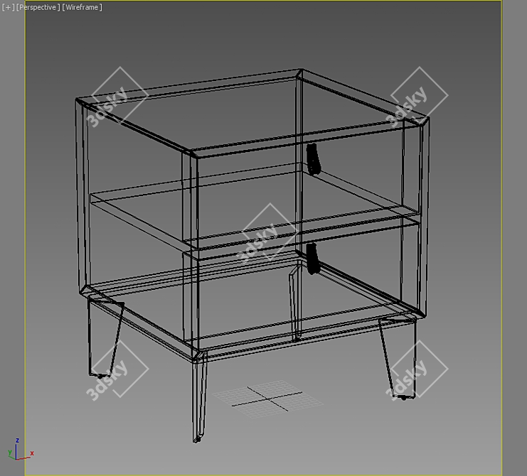 Stylish LaLume Bedside Table 3D model image 4