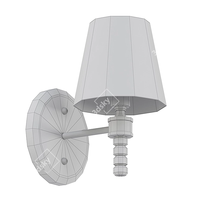 Elegant Golden Wall Sconce 3D model image 2