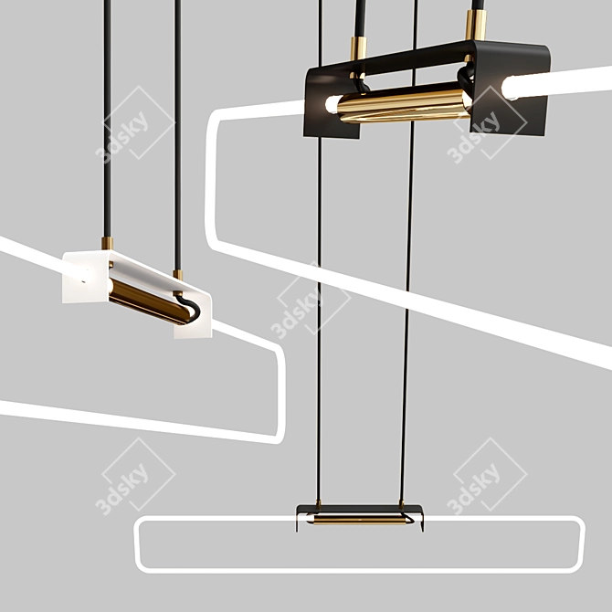 Sleek Pendant Light - Ra Collection 3D model image 1
