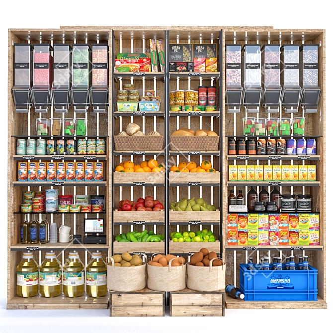 High-Quality Grocery Store Equipment 3D model image 1