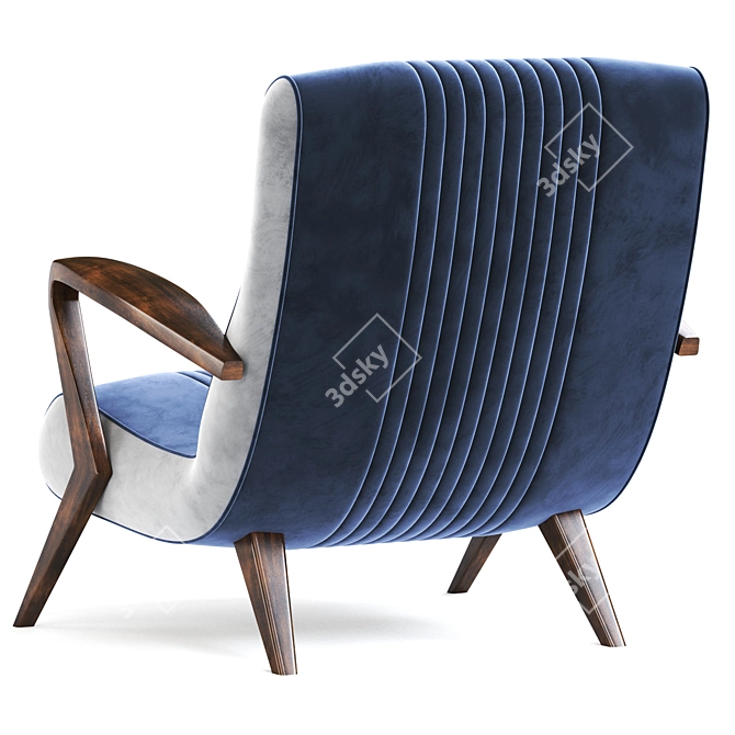 1950s Inspired Armchair: Vintage Charm for Modern Living 3D model image 3