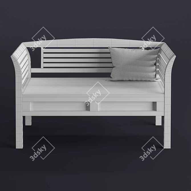 Arlington Entryway Bench with Storage 3D model image 4