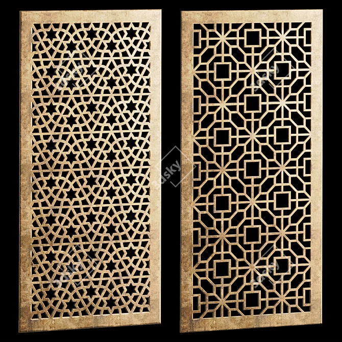 Decorative Panel Set: 15 Unique Designs 3D model image 1