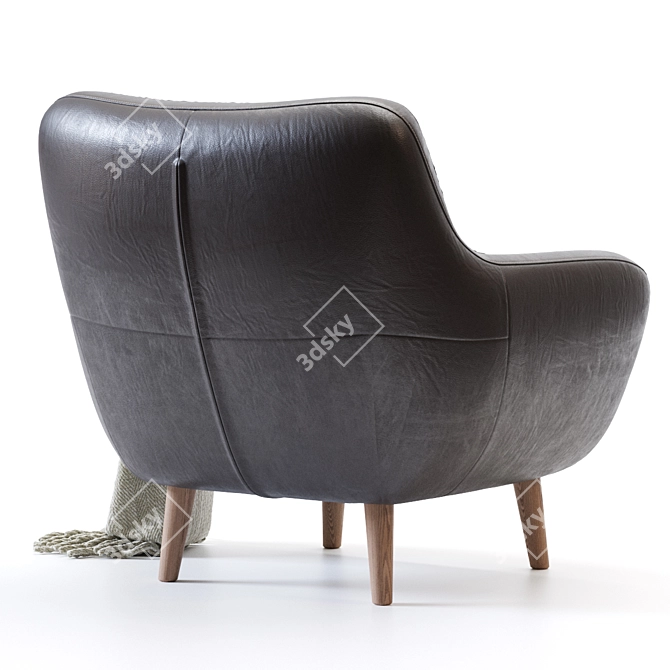 Luxury Ocean Velvet Armchair 3D model image 4