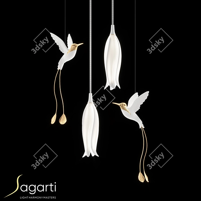 Sagarti Alba: Elegant Composition with Single Lamps & Pendant Decor 3D model image 1