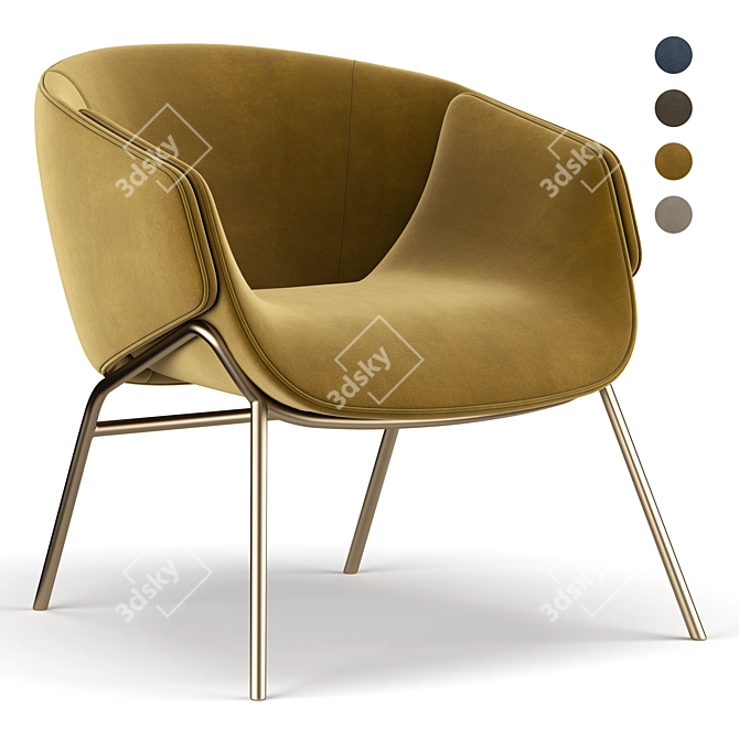 Sophisticated Seating Solution: Anita Armchair 3D model image 1