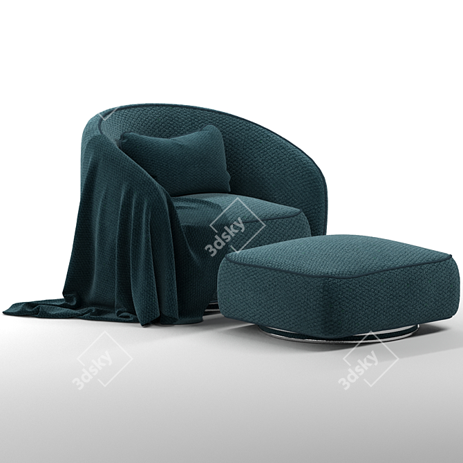 Modern Swivel Brice Armchair 3D model image 2