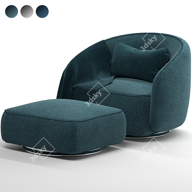 Modern Swivel Brice Armchair 3D model image 6