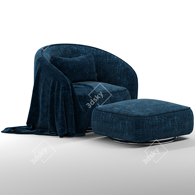 Modern Swivel Brice Armchair 3D model image 8