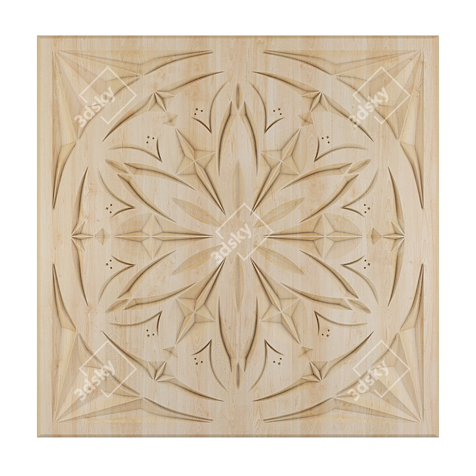 Elegant 3D Carved Panel 3D model image 1