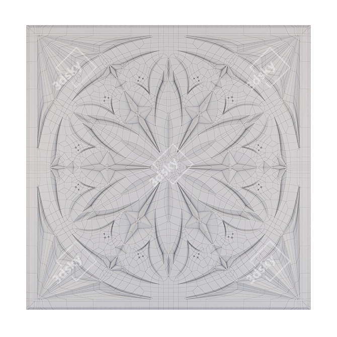 Elegant 3D Carved Panel 3D model image 3