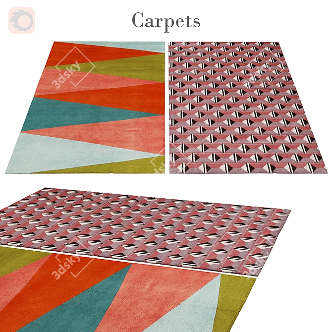 Modern Poly Rug: 3 888 Designs 3D model image 1