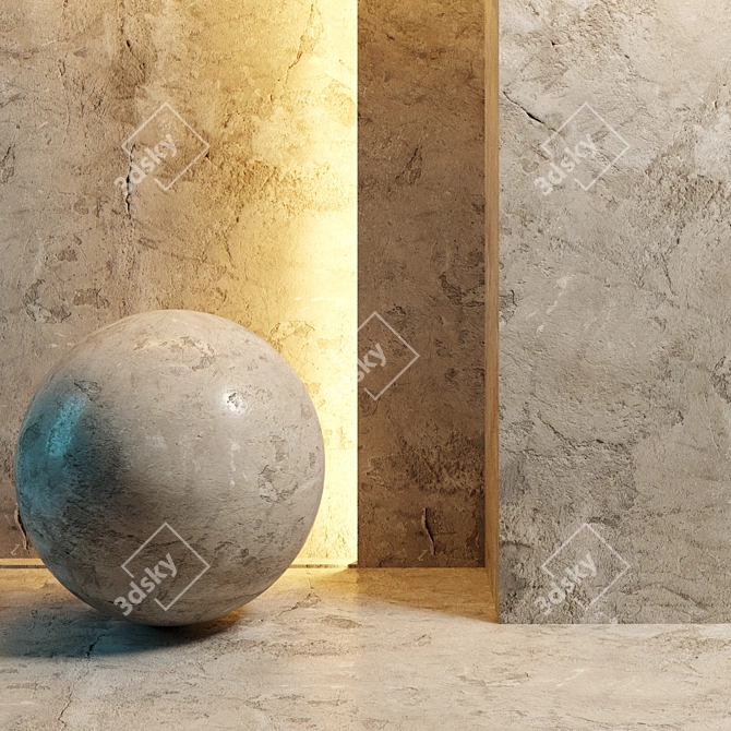 Gritty Grunge Wall Texture 3D model image 1
