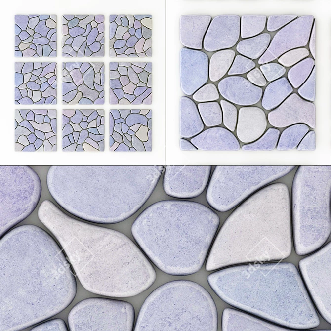 River Pebble Panel Windows 3D model image 2