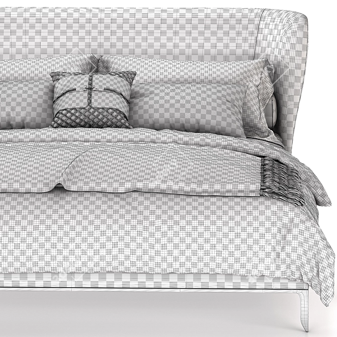 Luxurious Poliform Gentleman Bed 3D model image 4