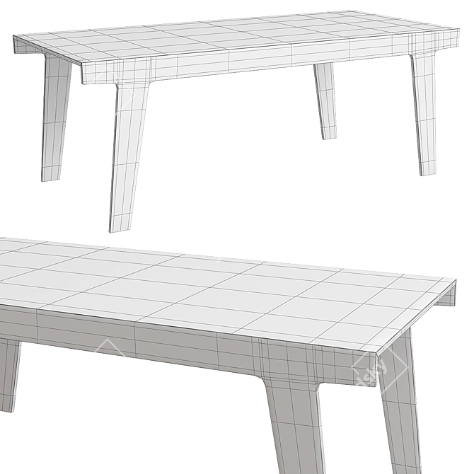 Sleek Glass Faint Dining Table 3D model image 2