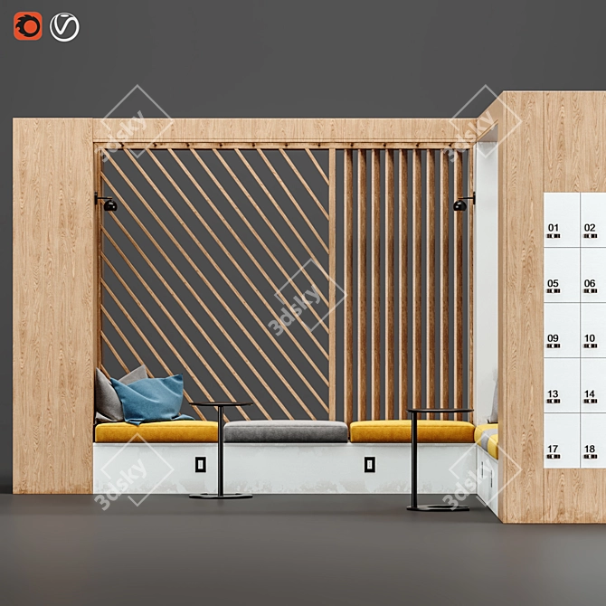 Modern Office and Restaurant Lobby Seating 3D model image 2