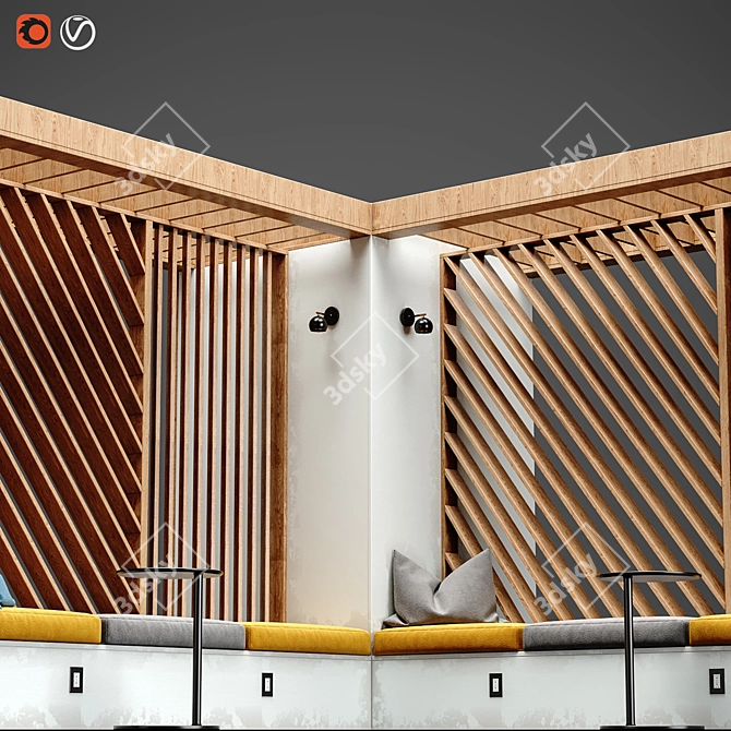 Modern Office and Restaurant Lobby Seating 3D model image 3