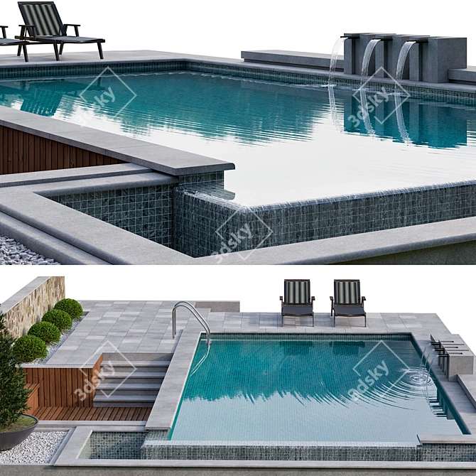 Modern Pool Oasis 3D model image 3