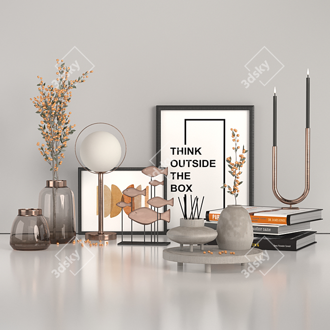 Elegant Home Decor Set 3D model image 1