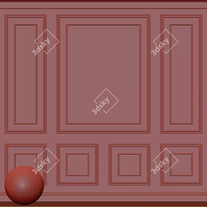 Elegant Molding Decorative Plaster 3D model image 3