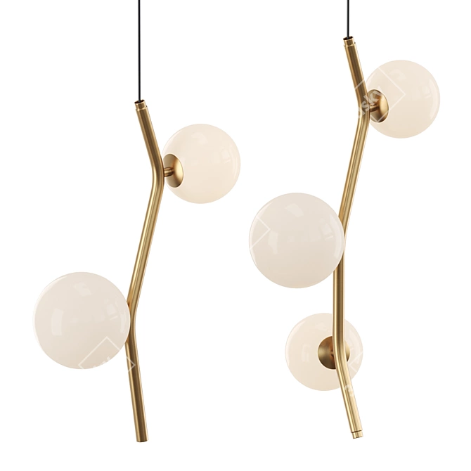 Elegant Glass Pendant Lamp 3D model image 2