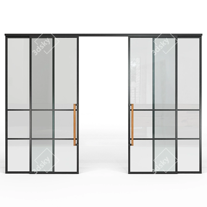 Industrial Loft Glass Partition 3D model image 3