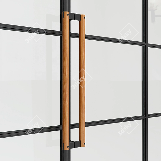 Industrial Loft Glass Partition 3D model image 4