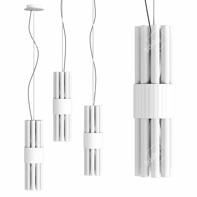 Art Deco Hanging Lamp: Hetel One 3D model image 2