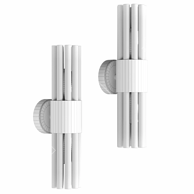 Art-Deco Brass Wall Lamp 3D model image 2