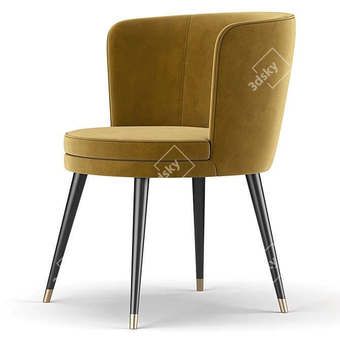 Elegant Greige Dining Chair 3D model image 4