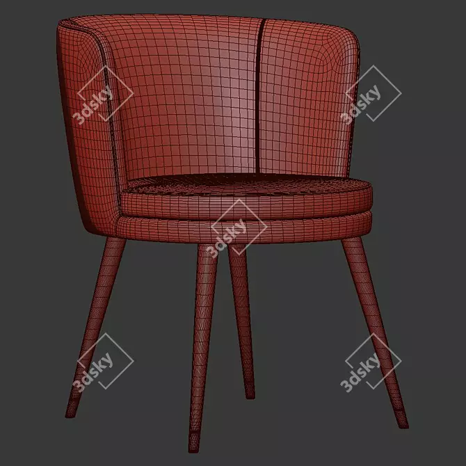 Elegant Greige Dining Chair 3D model image 5