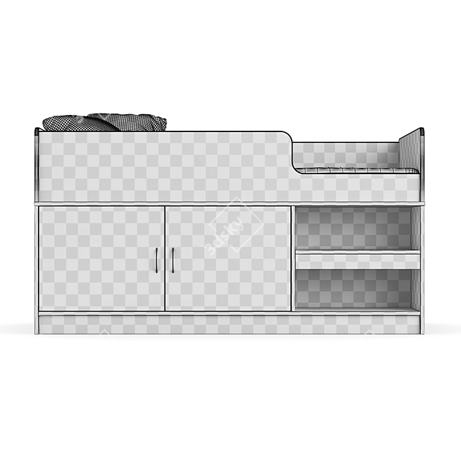 Stylish Legenda K39 Kids Bed 3D model image 4