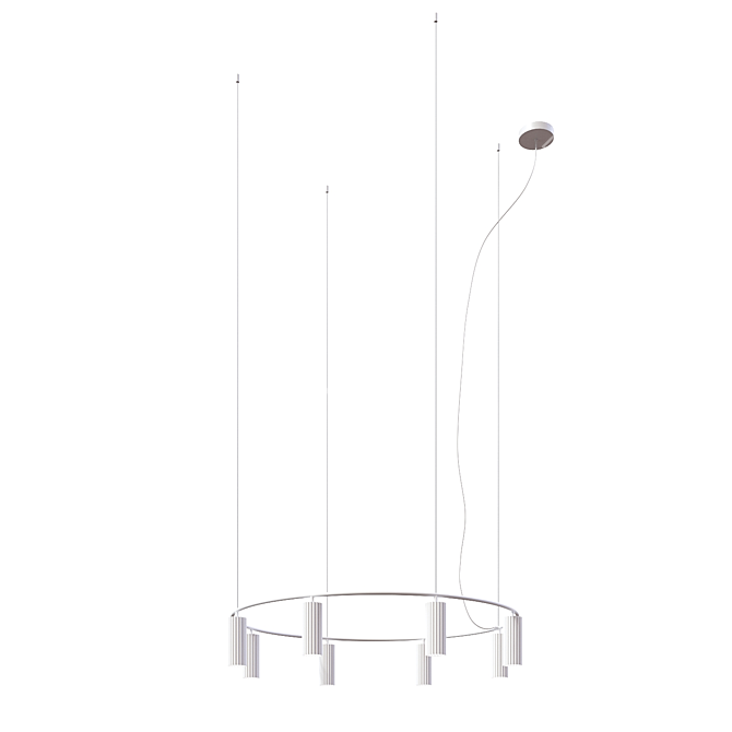 Elegant Donna P (XL) White Chandelier 3D model image 3