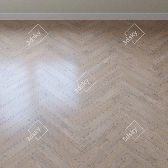 Rustic Pine Parquet Flooring 3D model image 3