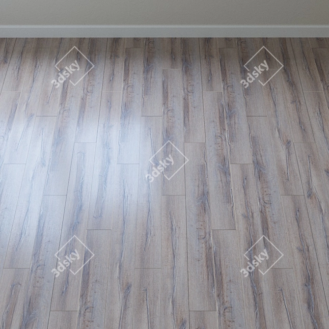 Vintage Bleached Oak Parquet 3D model image 2