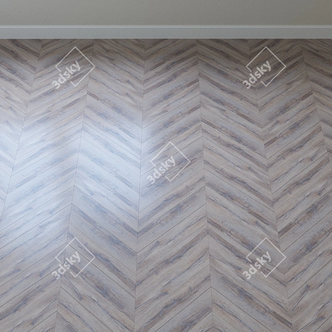 Vintage Bleached Oak Parquet 3D model image 4