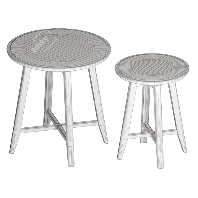 Modern Set of Kragsta Tables - Sleek and Stylish 3D model image 5