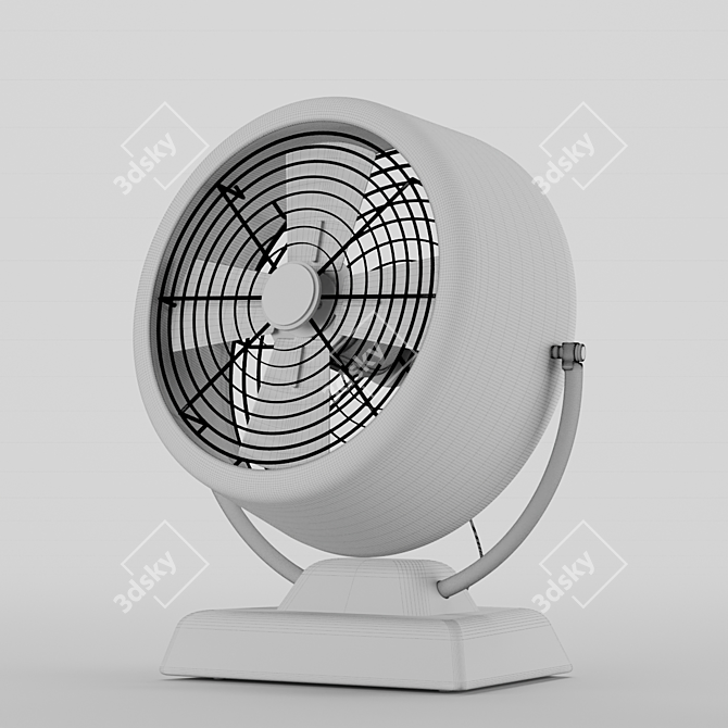 Retro-Inspired Air Circulator 3D model image 3