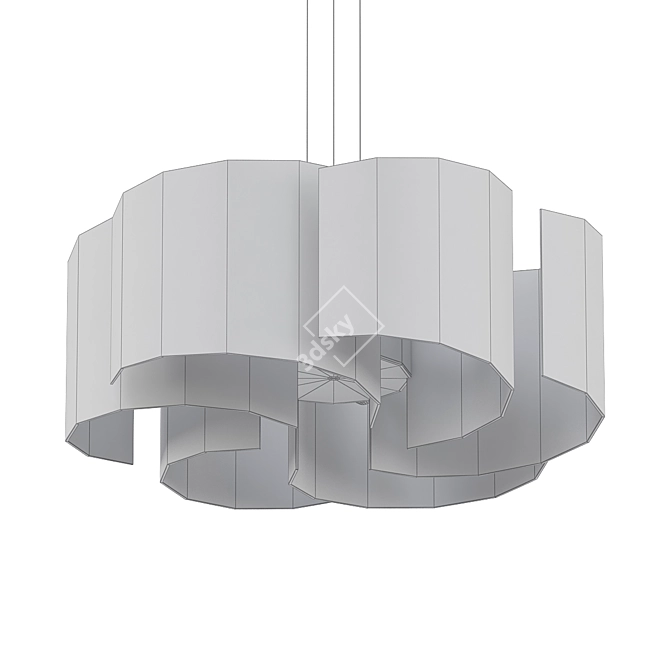 Modern Glass Pendant Chandelier 3D model image 2