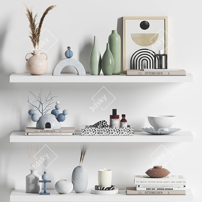 Elegant Decorative Set with 3D Max & OBJ Formats 3D model image 1