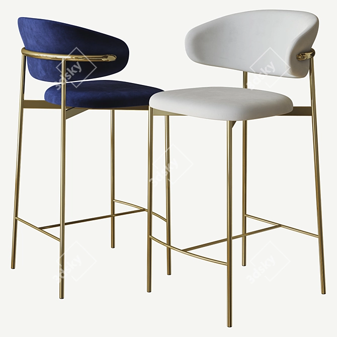 Sleek Oleandro Stool: Calligaris 3D model image 2