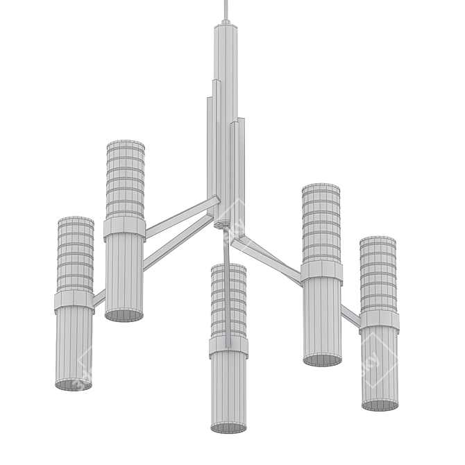 Elegant Stripe Chandelier: Norwell 3D model image 2