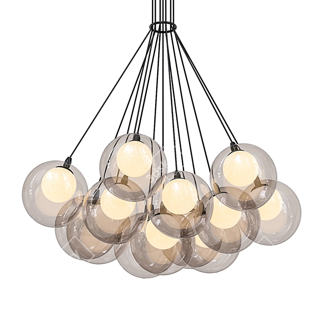 Modern Glass Sphere LED Chandelier 3D model image 1