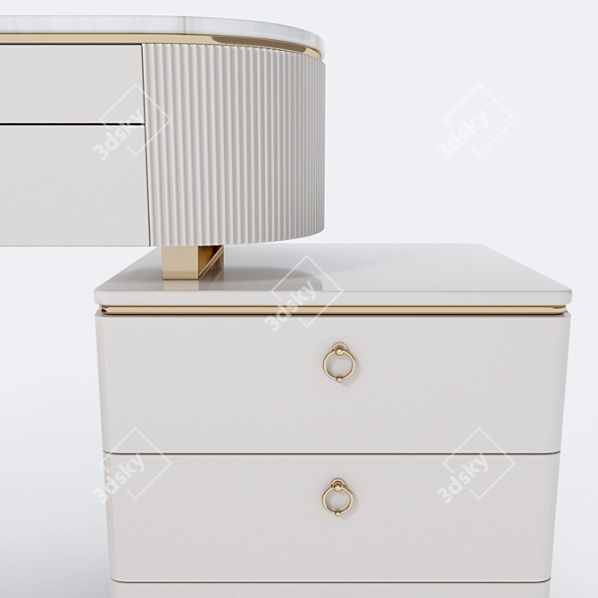 Transforming Dressing Table with Marble Top 3D model image 4